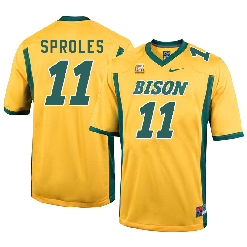 Men #11 Phoenix Sproles North Dakota State Bison College Football Jerseys Sale-Yellow - Click Image to Close
